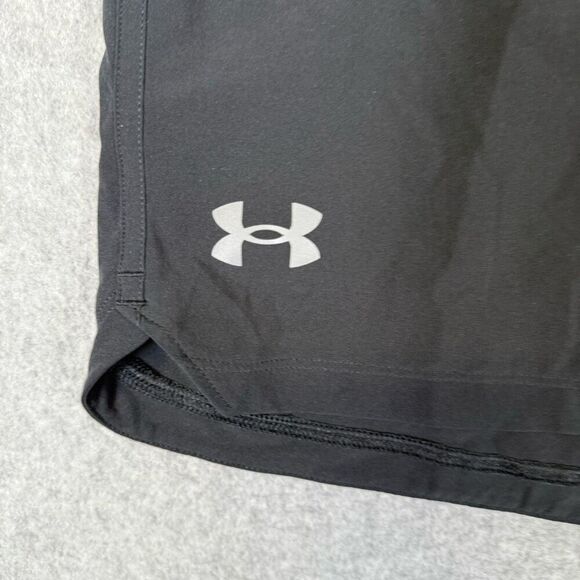 Under Armour Mens Large Pull On Fitted 9" Shorts Black Athletic Elastic Waist - Picture 2 of 7